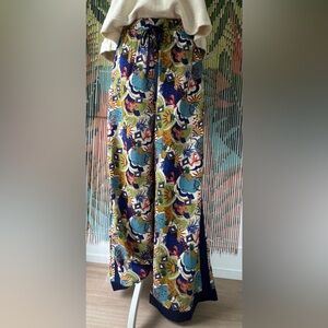 Wide Leg Floral Print Pants in Multicolor